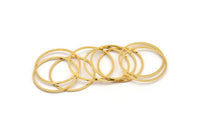 Gold Circle Connectors, 12 Gold Plated Brass Circle Connectors (25mm) Bs-1108 Q0046