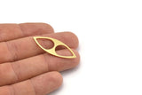 Brass Marquise Charm, 12 Raw Brass Drop Pattarned Marquise Shaped Charms, Connectors, Blanks (39x15x0.80mm) A3934