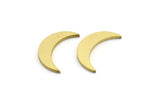 Brass Moon Blank, 24 Raw Brass Crescent Moon Shaped Blanks, Findings (16x4x1mm) A3953