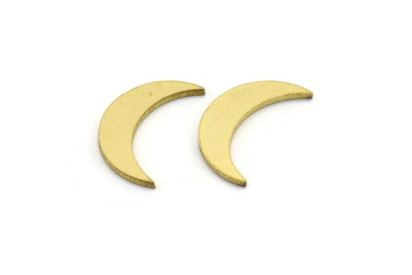 Brass Moon Blank, 24 Raw Brass Crescent Moon Shaped Blanks, Findings (16x4x1mm) A3953