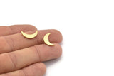 Brass Moon Blank, 24 Raw Brass Crescent Moon Shaped Blanks, Findings (16x4x1mm) A3953