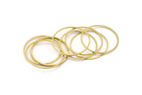 Brass Circle Connector, 50 Raw Brass Circle Connectors (30X0.80mm) Bs-1109