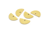 Semi Circle Charm, 24 Raw Brass Half Moon Charms With 1 Hole (12x7x0.80mm) A3917