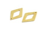 Brass Diamond Charm, 8 Raw Brass Diamond Charms With 1 Hole (29x19x1mm) A3951