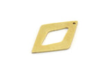 Brass Diamond Charm, 8 Raw Brass Diamond Charms With 1 Hole (29x19x1mm) A3951