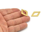 Brass Diamond Charm, 8 Raw Brass Diamond Charms With 1 Hole (29x19x1mm) A3951