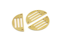 Yarım Daire Charm, 2 Delikli 10 Ham Pirinç Yarım Ay Charm (28x13x1mm) A4165