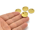 Brass Circle Blank, 6 Raw Brass Circle Blanks (18x3mm) Y214