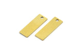 Brass Rectangle Charm, 24 Raw Brass Rectangle Charms With 1 Hole (16x5x0.60mm) A4168