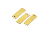 Brass Rectangle Charm, 24 Raw Brass Rectangle Charms With 1 Hole (16x5x0.60mm) A4168