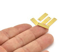 Brass Rectangle Charm, 24 Raw Brass Rectangle Charms With 1 Hole (16x5x0.60mm) A4168