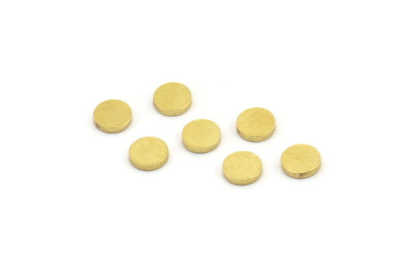 Brass Round Tag, 100 Raw Brass Round Stamping Blanks, Findings (5x1mm) A4170