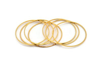 Gold Plated Rings, 8 Gold Plated Brass Circle Connectors (40mm) Bs-1110 Q0040