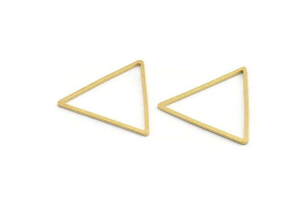 Brass Triangle Charm, 25 Raw Brass Open Triangle Ring Charms (29x1mm) Bs 1070