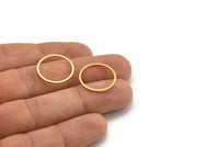 19mm Circle Connectors, 12 Gold Plated Brass Circle Connectors (19x1x1mm) Bs 1095 Q0379