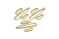 Brass Cactus Charm, 24 Raw Brass Cactus Charms With 1 Loop (31x20x0.70mm) M03390