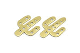 Brass Cactus Blank, 12 Raw Brass Cactus Blanks, Findings (28x20x0.70mm) M03385