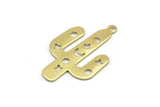 Brass Cactus Charm, 12 Raw Brass Cactus Charms With 1 Loop (31x20x0.70mm) M03389