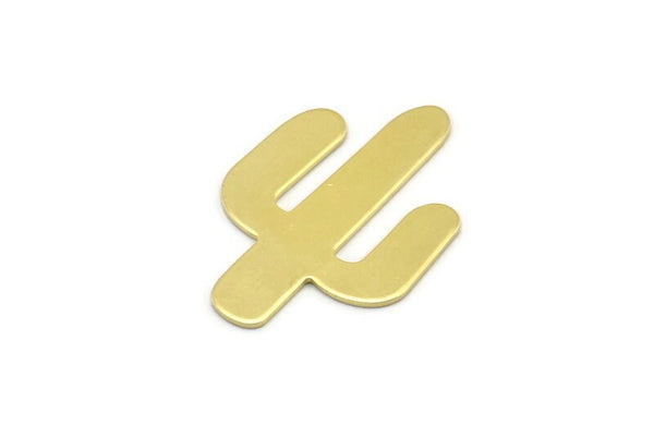 Brass Cactus Blank, 10 Raw Brass Cactus Blanks, Findings (28x20x0.70mm) M03383
