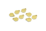 Brass Hexagon Charm, 100 Raw Brass Tiny Hexagon Charms With 1 Hole (7x6x0.80mm) M03378