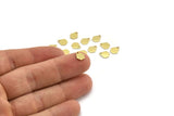 Brass Hexagon Charm, 100 Raw Brass Tiny Hexagon Charms With 1 Hole (7x6x0.80mm) M03378