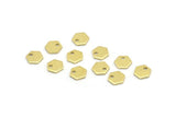 Brass Hexagon Charm, 100 Raw Brass Tiny Hexagon Charms With 1 Hole (6x0.80mm) M03380