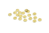 Brass Hexagon Charm, 100 Raw Brass Tiny Hexagon Charms With 1 Hole (6x0.80mm) M03381