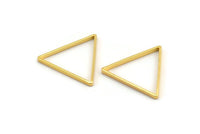 Thick Triangle Charm, 6 Gold Plated Brass Triangles (27x27x27x2.5mm) Brc 138 N0563