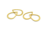 Brass Drop Connector, 24 Raw Brass Drop Connectors (16x23x0.8mm) A4177