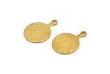 Brass Round Tag, 12 Raw Brass Round Stamping Blanks With 1 Loop, Earrings, Pendants, Findings (22x16x1mm) D662