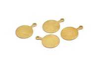 Brass Round Tag, 12 Raw Brass Round Stamping Blanks With 1 Loop, Earrings, Pendants, Findings (22x16x1mm) D662