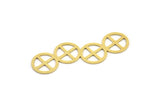 Brass Round Charm, 10 Raw Brass Round Charms, Findings (46x15x0.60mm) A4000