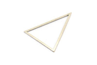 Silver Triangle Charm, 2 Antique Silver Plated Brass Triangle Rings, Charms (53x53x40mm) Bs-1307 H0131