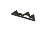 Black Mountain Connectors, 24 Oxidized Black Brass Mountain Shaped Pendants Without Hole, (22x7x1mm) D0827 S954