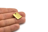 Brass Rectangle Bar, 6 Raw Brass Rectangle Tags with 1 Hole  (20x15x3mm) Y220