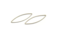 Silver Marquise Connectors, 50 Silver Tone Marquise Shaped Connectors (28x9x1mm) BS 2106