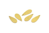Brass Drop Charm, 24 Raw Brass Drop Charms With 1 Hole, Findings (19x7x0.80mm) D1006