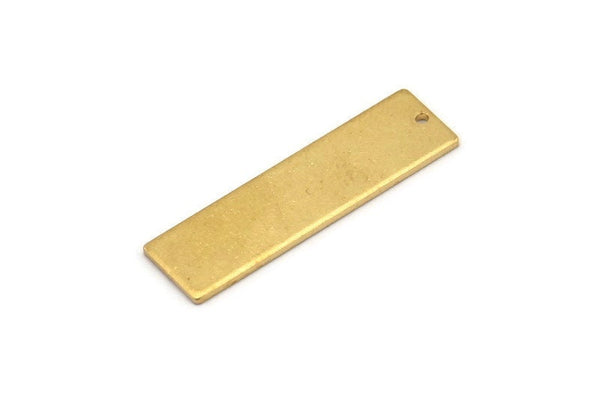 Brass Necklace Bar, 12 Raw Brass Rectangle Stamping Blanks With 1 Hole, Earrings, Pendants, (32x9x1mm) D0704