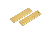 Brass Necklace Bar, 12 Raw Brass Rectangle Stamping Blanks With 1 Hole, Earrings, Pendants, (32x9x1mm) D0704
