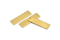 Brass Necklace Bar, 12 Raw Brass Rectangle Stamping Blanks With 1 Hole, Earrings, Pendants, (32x9x1mm) D0704