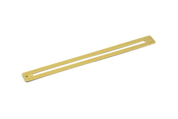 Brass Bracelet Blank - 2 Raw Brass Cuff Bracelet Bangles 2 Holes (15x155x0.80mm) Brc116