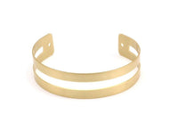 Brass Bracelet Blank - 2 Raw Brass Cuff Bracelet Bangles 2 Holes (15x155x0.80mm) Brc116