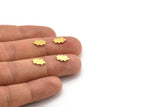 Brass Cloud Blank, 50 Raw Brass Cloud Shaped Blanks (10x6x0.60mm) A4176