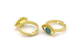 Brass Eye Ring, 2 Raw Brass Eye Shaped Rings N2159