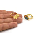 Brass Eye Ring, 2 Raw Brass Eye Shaped Rings N2158