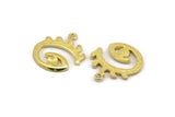 Brass Eye Charm, 4 Raw Brass Eye Shaped Charms With 1 Loop, Pad For 5.5mm Pearl, Pendants, Earring Findings (22x20mm) N2150