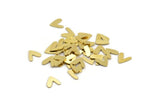 Brass Heart Blank, 50 Raw Brass Irregular Heart Shaped Blanks, Stamping Blanks (9x9x0.60mm) A4179