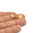 Brass Star Earring, 10 Raw Brass Star Shaped Stud Earrings (18x18x0.60mm) A4013