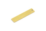 Brass Rectangle Bar, 10 Raw Brass Rectangle Charms 1 Hole, Necklace bars, Brass Pendants (32x7x0.80mm) A3985