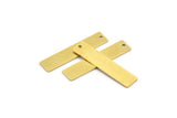Brass Rectangle Bar, 10 Raw Brass Rectangle Charms 1 Hole, Necklace bars, Brass Pendants (32x7x0.80mm) A3985